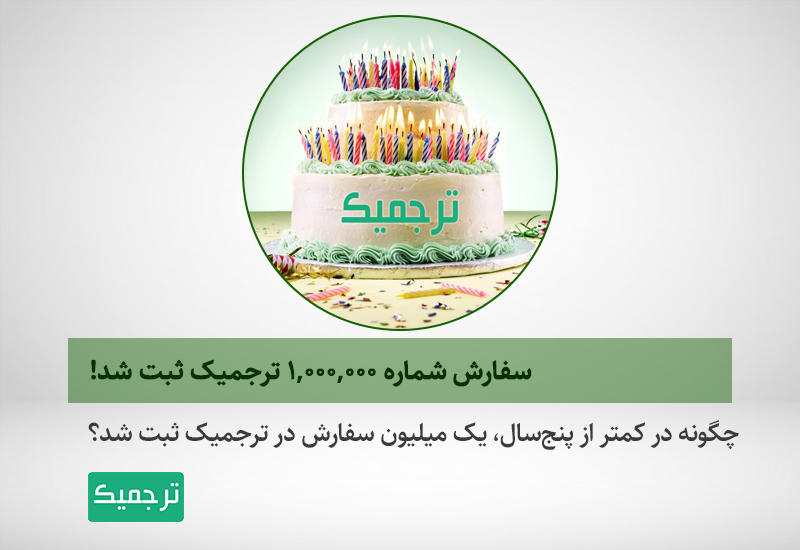 ثبت یک میلیون سفارش در ترجمیک