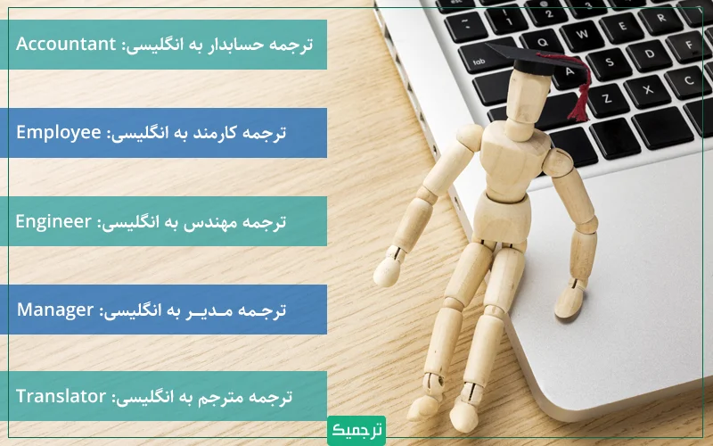 ترجمه تعدادی از حرفه‌های شرکتی و اداری به انگلیسی