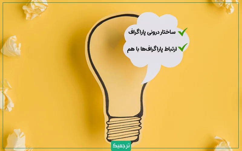 در هنگام نگارش پاراگراف‌ها باید هم به ساختار درونی پاراگراف و هم ارتباط هر پاراگراف با پاراگراف‌های قبل و بعد آن توجه کنید.