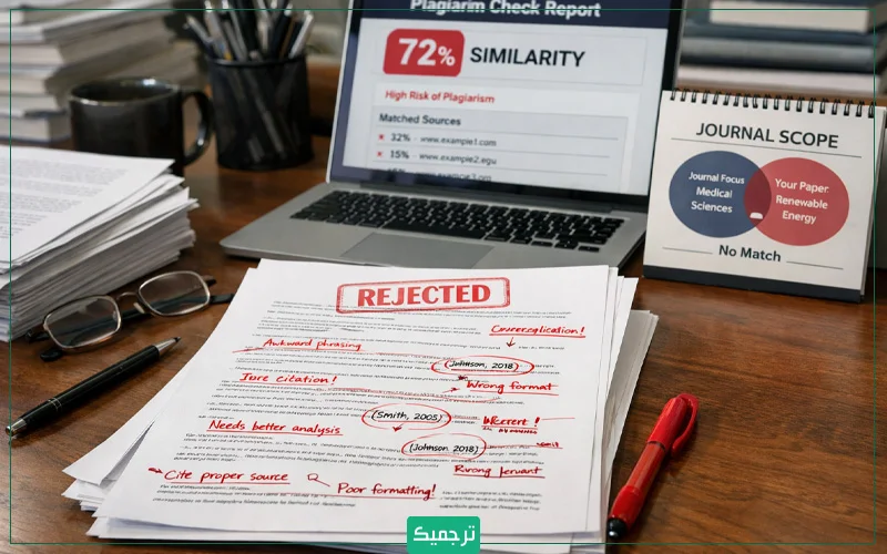 در صورت مشاهده کوچکترین نشانه وجود پلاجریزم علمی در متن، سردبیر بلافاصله مقاله شما را رد میکند.